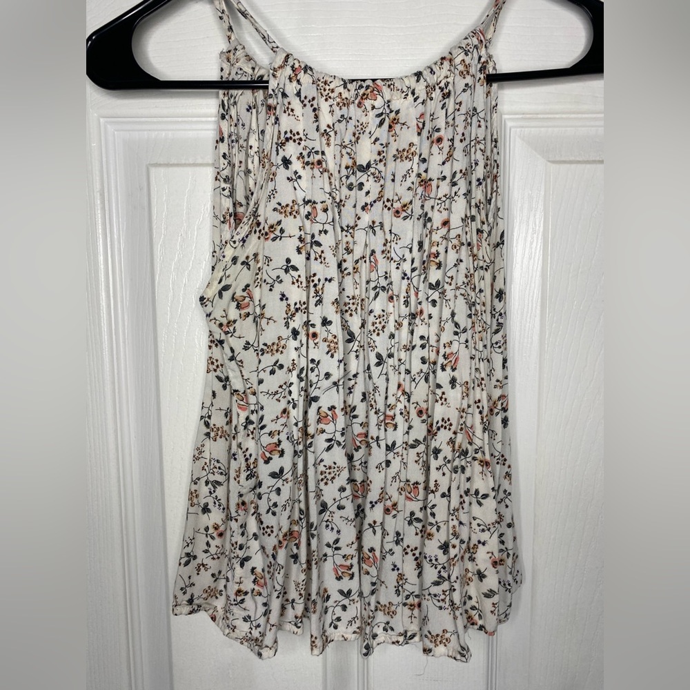 Floral high neck tank top blouse